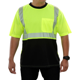 Reflective Apparel 102CTLB Type R Class 2 Black Bottom Safety Shirt w/ Segmented Tape