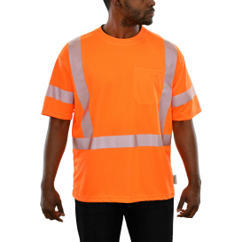 Reflective Apparel 104CTOR Type R Class 3 Short Sleeve Safety Shirt w/ Comfort Trim - Orange