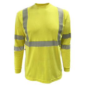 Reflective Apparel 205FRGS Type R Class 3 FR Long Sleeve Safety Shirt - Yellow/Lime