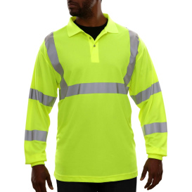 Reflective Apparel 314STLM Type R Class 3 Long Sleeve Safety Polo - Yellow/Lime