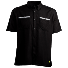 Reflective Apparel 3P03MBK WildSpark Men\'s Short Sleeve Polo with Reflective Grid - Black
