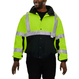 Reflective Apparel 412STLB Type R Class 3 Bomber Safety Jacket - Yellow/Lime