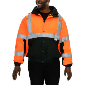 Reflective Apparel 412STOB Type R Class 3 Bomber Safety Jacket - Orange