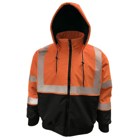 Reflective Apparel 430PS Type R Class 3 ProDuck Hooded Safety Bomber Jacket - Orange