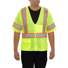 Reflective Apparel 504STLM Type R Class 3 Two-Tone Breakaway Safety Vest - Yellow/Lime