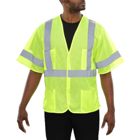 Reflective Apparel 533ETLM Type R Class 3 Economy Safety Vest - Yellow/Lime