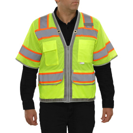 Reflective Apparel 578ETLM Type R Class 3 Surveyor Two-Tone Safety Vest