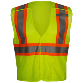 Reflective Apparel 582CSLM Type R Class 2 Economy Two-Tone Safety Vest - Yellow/Lime