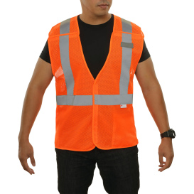 Reflective Apparel 582ETOR Type R Class 2 Economy Breakaway Safety Vest - Orange