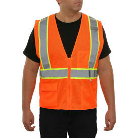 Reflective Apparel 586ETOR Type R Class 2 Economy Two-Tone Safety Vest - Orange