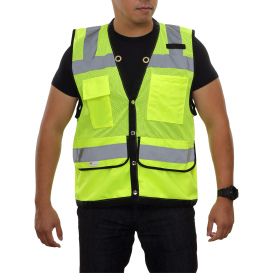 Reflective Apparel 587ETLM Type R Class 2 Mesh Surveyor Safety Vest - Yellow/Lime