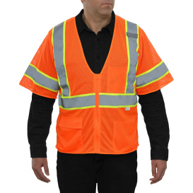 Reflective Apparel 588ETOR Type R Class 3 Economy Two Tone Safety Vest - Orange