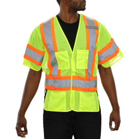 Reflective Apparel 591GTLM Type R Class 3 Adjustable Breakaway Safety Vest - Yellow/Lime