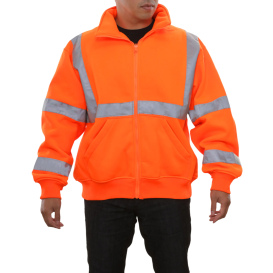 Reflective Apparel 602STOR Type R Class 3 Fleece Safety Sweatshirt - Orange