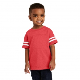 Rabbit Skins RS3037 Toddler Football Fine Jersey Tee - Vintage Red/Blended White