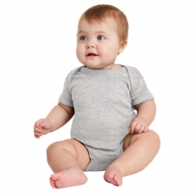 Rabbit Skins RS4400 Infant Short Sleeve Baby Rib Bodysuit - Heather