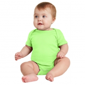 Rabbit Skins RS4400 Infant Short Sleeve Baby Rib Bodysuit - Key Lime
