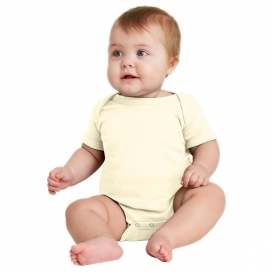 Rabbit Skins RS4400 Infant Short Sleeve Baby Rib Bodysuit - Natural