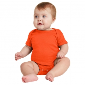 Rabbit Skins RS4400 Infant Short Sleeve Baby Rib Bodysuit - Orange