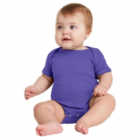 Rabbit Skins RS4400 Infant Short Sleeve Baby Rib Bodysuit - Purple
