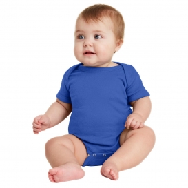 Rabbit Skins RS4400 Infant Short Sleeve Baby Rib Bodysuit - Royal