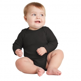 Rabbit Skins RS4411 Infant Long Sleeve Baby Rib Bodysuit - Black