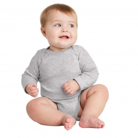 Rabbit Skins RS4411 Infant Long Sleeve Baby Rib Bodysuit - Heather