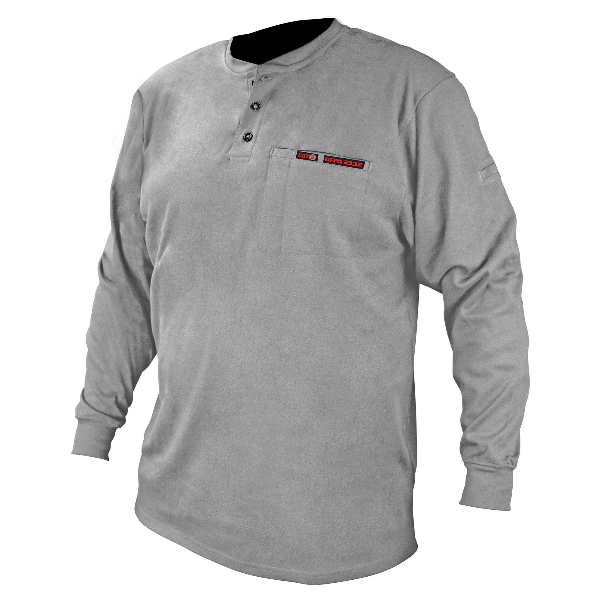 Radians FRS-002 VolCore Long Sleeve Cotton Henley FR Shirt - Gray