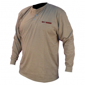 Radians FRS-002 VolCore Long Sleeve Cotton Henley FR Shirt - Khaki