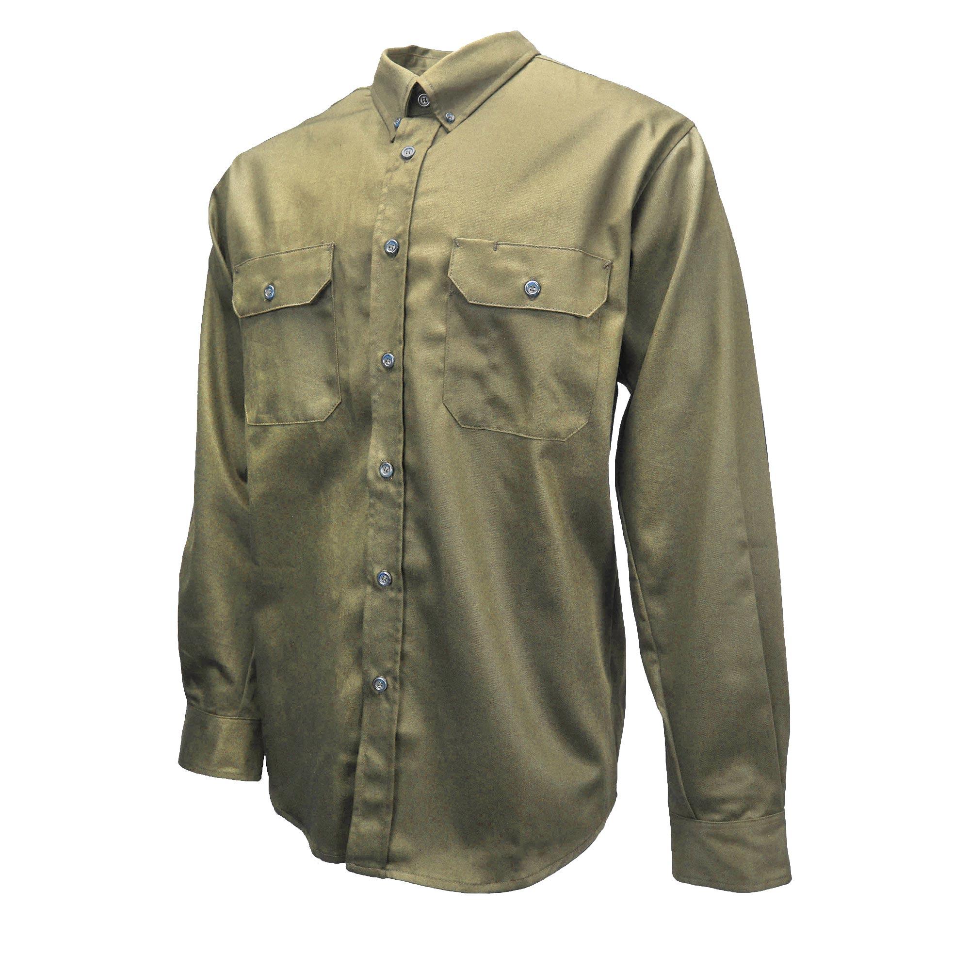 Radians FRS-003 VolCore Long Sleeve Cotton Button Down FR Shirt - Khaki