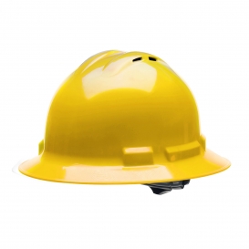 Radians QHR4V Quartz Vented Full Brim Hard Hat - 4-Point Ratchet Suspension - Yellow