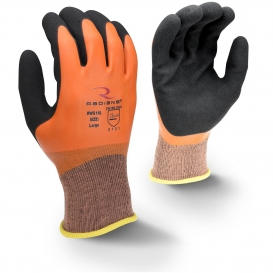 Size M, High-Vis Green & Orange, RB6023 Vgo 6Pairs Latex Rubber Coated Gardening and Work Gloves 
