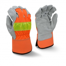 Radians RWG3200HV Hi-Viz Regular Shoulder Split Cowhide Leather Palm Gloves