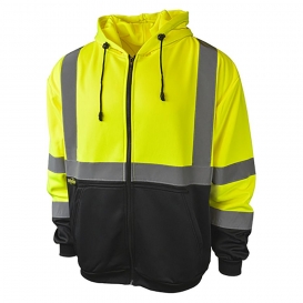 Radians SJ01B-3ZGS Type R Class 3 Color Blocked Hooded Sweatshirt - Yellow/Black
