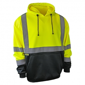 Radians SJ02B-3PGS Type R Class 3 Color Blocked Hooded Pullover Sweatshirt - Yellow/Black
