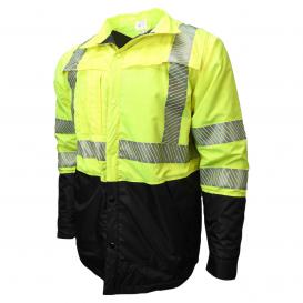 Radians SJ03-3SGR Type R Class 3 Black Bottom Ripstop Quilted Wind Shirt - Yellow/Lime