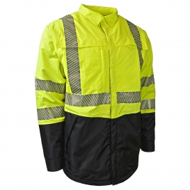 Radians SJ03-3SGR Type R Class 3 Black Bottom Ripstop Quilted Wind Shirt - Yellow/Lime