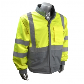 Radians SJ07-3ZDS Type R Class 3 Grey Bottom Reversible Windbreaker Jacket - Zip-Off Sleeves