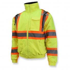 Radians SJ11QX-3Z Type R Class 3 Quilted X-Back Bomber Jacket - Yellow/Lime