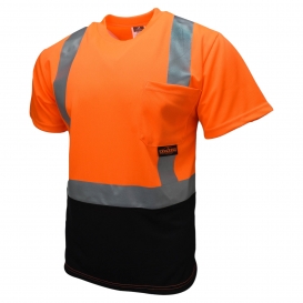 Radians ST11B-2POS Type R Class 2 Black Bottom Mesh Safety Shirt - Orange