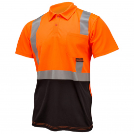 Radians ST12B Type R Class 2 Color Blocked Short Sleeve Safety Polo - Orange
