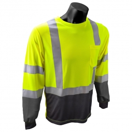 Radians ST21B Type R Class 3 Black Bottom Wicking Birdseye Mesh Safety Shirt - Yellow/Lime