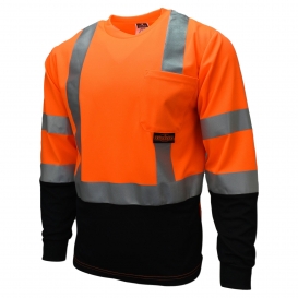 Radians ST21B-3POS Type R Class 3 Black Bottom Mesh Safety Shirt - Orange