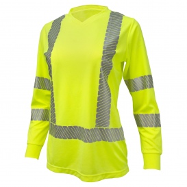 Radians ST21W Type R Class 3 Women\'s Long Sleeve Safety Shirt - Yellow/Lime