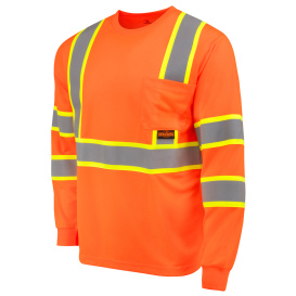 Radians ST41-3POS Type R Class 3 Mesh Long Sleeve Safety Shirt with Contrast Trim - Yellow/Lime