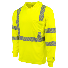 Radians ST61-3PGS Type R Class 3 Hooded Mesh Long Sleeve Safety Shirt - Yellow/Lime