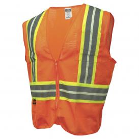 Radians SV22GL-2 Economy Type R Class 2 Safety Glow Vest with Two-Tone Trim - Orange