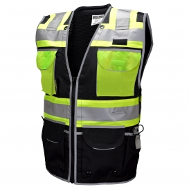 Radians SV55-1ZBD Type O Class 1 Heavy Woven Two-Tone Engineer Safety Vest - Black