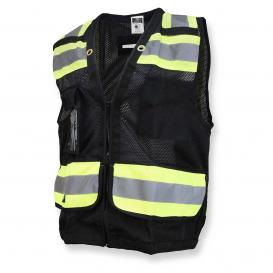 thumbnail image 2 of Black Safety Vest With High Visibility White Bold Design – 2 Strips, Pockets 2 of 5