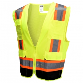 Radians SV6B Type R Class 2 Two-Tone Black Bottom Surveyor Safety Vest - Yellow/Lime